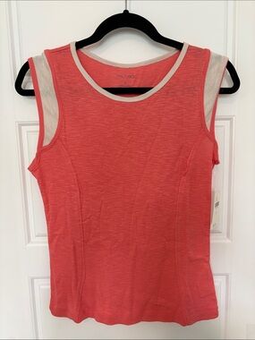 Pilcro Coral Tank with Cream Trim